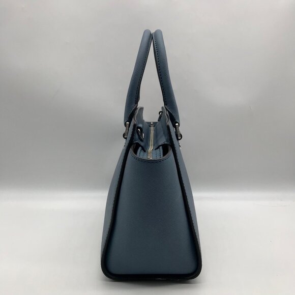 Michael Kors Blue Saffiano Leather Selma Satchel - Picture 3 of 10